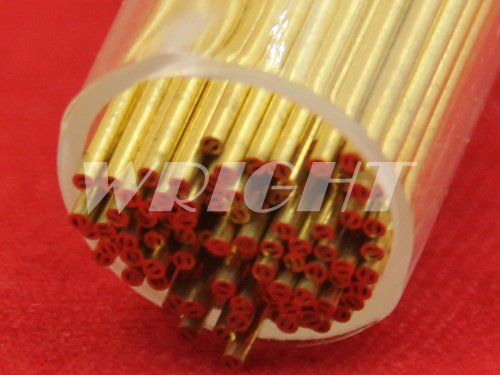 Electrode tubes brass 1 type coreless EDM consumables, EDM coreless tubes I type,0.8 x 400mm EDM multi-hole tubes, copper, brass
