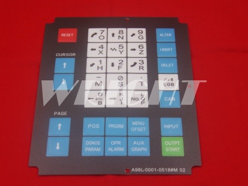Fanuc EDM membrane keysheet keypad A98L-0001-0518#M02